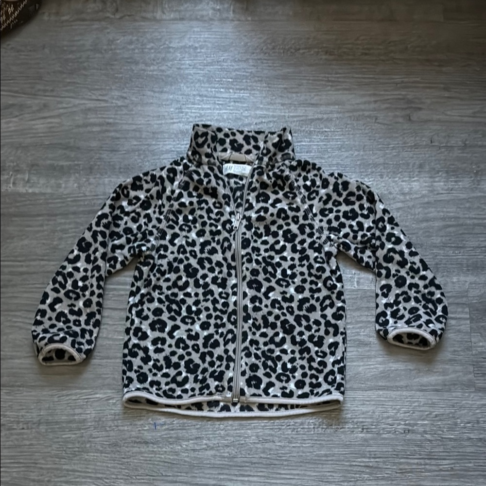 H&M Kids Leopard‎ Print Zip-Up Hoodie